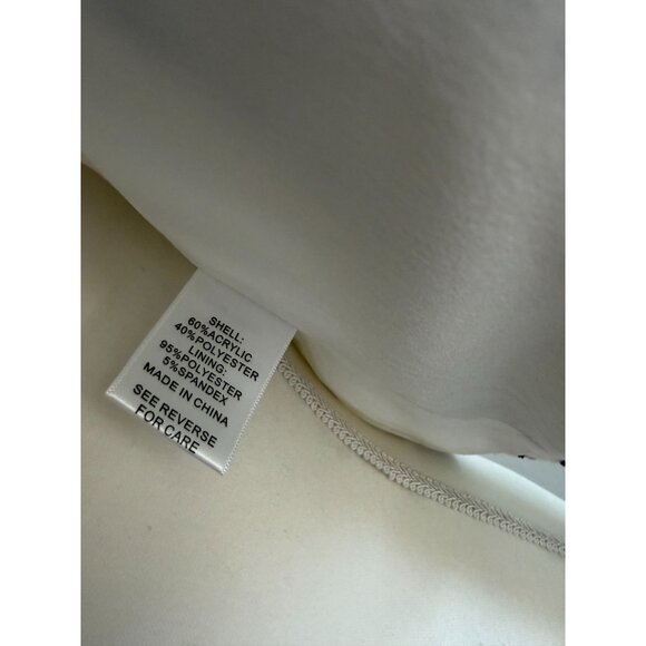 LUCY PARIS Cream Blue Striped Boucle Blazer Jacket Size Medium - Picture 11 of 11